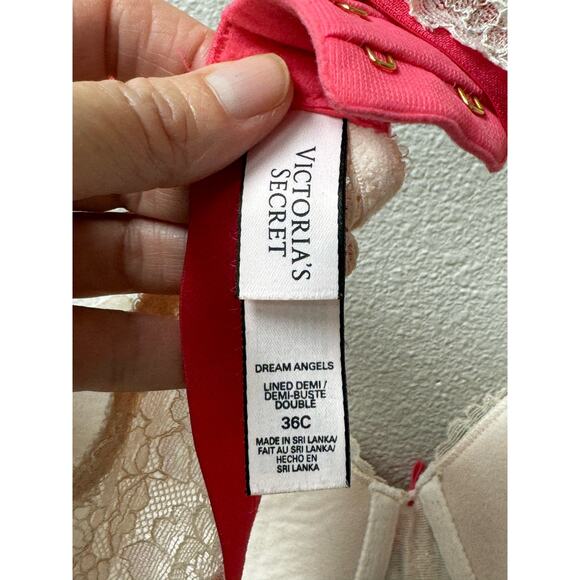 Victoria Secret Womens‎ Lined Demi-Buste Double Size 36C Pale Pink - Picture 6 of 6